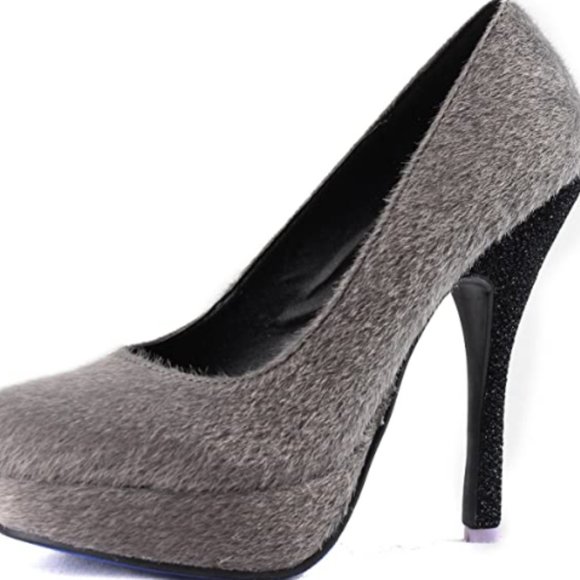 Man made pony * platform Stiletto High Heels fashi - Picture 1 of 3